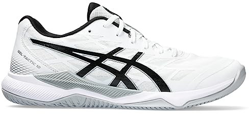 ASICS Herren Gel-Tactic 12 Volleyballschuhe, Größe 45, Weiß/Schwarz