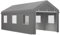 Outsunny Tente Garage carport dim. 6L x 2,95l x 2,78H m Acier galvanisé Robuste PE Haute densité 160 g/m² imperméable Anti-UV, 2 Portes enroulables et 6 fenêtres