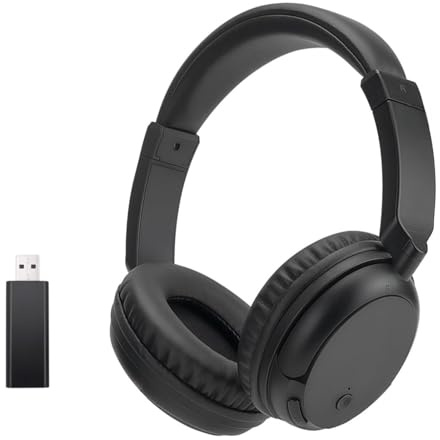 DEARBIRDER Auriculares InaláMbricos para TV, Cascos Bluetooth EstéReo HiFi, Auriculares sobre La Oreja, Cascos InaláMbricos Livianos con Graves Profundos para Viajes En Casa, Negro