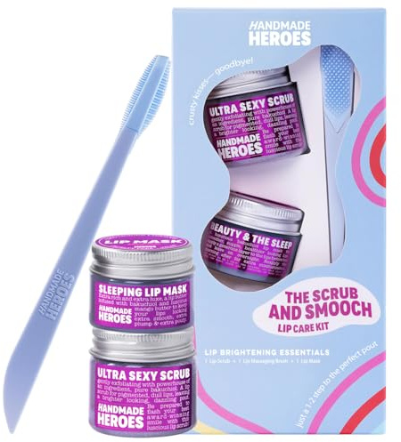 100% Natural Lip Scrub, Vegan Conditioning Coconut Lip Exfoliator - Gentle Exfoliant, Sugar Lip Polish and Lip Exfoliator Scrubber for Chapped and Dry Lips (Bakuchiol 3pc Set)