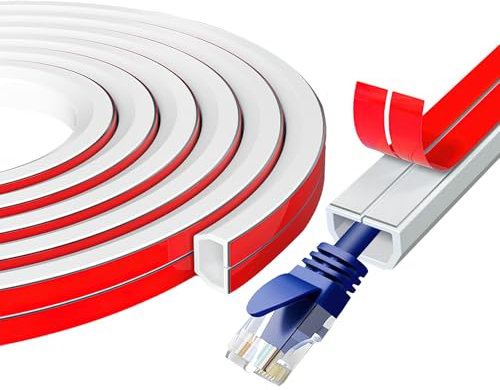 SPOKKI Mini Canalina Portacavi, Canalina Passacavi Adesiva Da 3 Meter, Canali a Cavo Trapezoidale, Canalina Passacavi Copricorda in PC Morbido per Home Ufficio, 15mm (W) x 10mm (H) x 3 Meter (L)