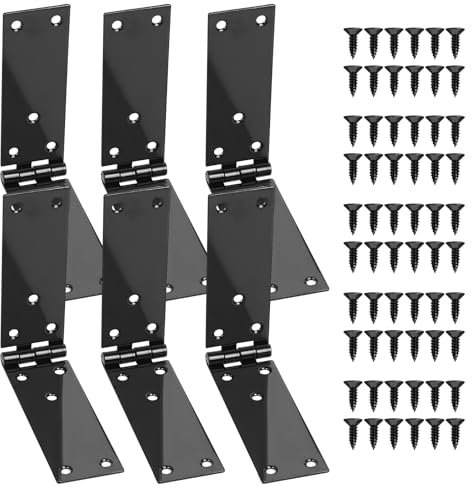 Bisagras de Caja Madera LiYiJiKeJi, 6 Pcs, 200 x 35 mm, Galvanizado, Acero Aleado
