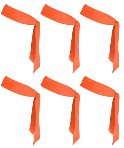 PATIKIL Lot de 6 Bandeaux élastiques de karaté Ninja réglables, Anti-Transpiration, pour Hommes et Femmes, Course à Pied, Tennis, Yoga, Orange