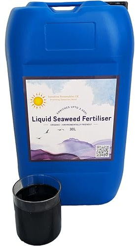 30L Organic Seaweed Fertiliser – Liquid Kelp Concentrate & Root Growth Booster – Makes 3,000L – For Lawns, Vegetables, Garden & Hydroponics – UK Made Bulk Plant Feed