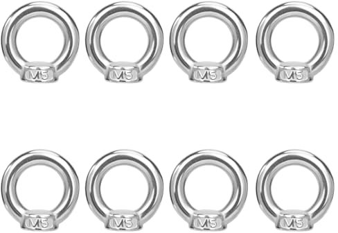 8 PCS Anillos De Elevación M5 Cáncamos Pernos De Ojo Tornillos De Argollas De Acero Inoxidable 304 Con Perno De Rosca De Bola Para Colgar