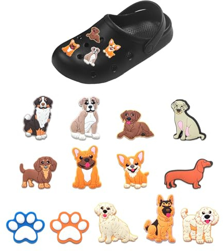 RNSKFG 13 Pieces Of Dog Graffiti Shoe Decoration, Shoe Buckle Accessories, Fun Decorative Pins, Diy Hole Shoe Accessories.