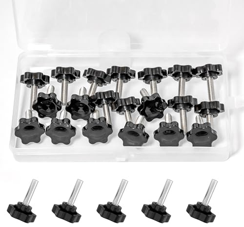 20 stycken stjärnhandtagsskruvar M6 x 20 mm stjärnhandtag knapp klämskruv vingskruv handtag för maskin industriell utrustning Lewttyer