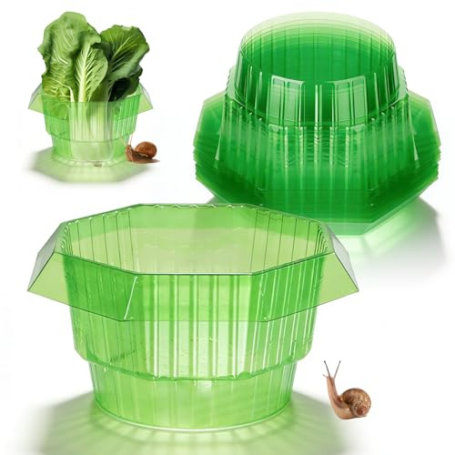 GOMETY 30 Pezzi Collari Antilumache Protezione Anti-Lumache Senza Prodotti Chimici Anelli di Protezione per Insalate e Cavoli, Barriera Riutilizzabile in Plastica