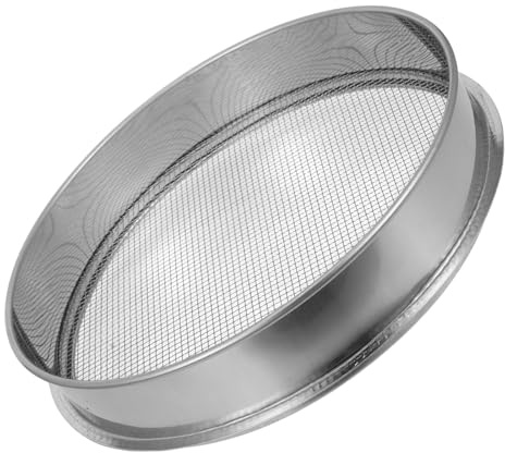 VILLCASE Cedazo de Acero Inoxidable para Tamizar Tierra y Rocas, Herramienta de Jardinería Malla de 30 CM, para Preparar Sustratos y Abono Ácido en Huertos