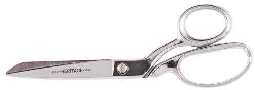 Klein Tools 208K Scissors, Made in USA, Bent Trimmer with Knife Edge for Easy Fabric Table Top Cutting, 8-Inch