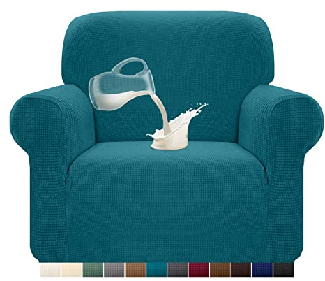 Granbest Copridivano Impermeabile Monopezzo Alto Elasticizzato Copridivano AntiGraffio Antiscivolo Divano Protector Tessuto Jaquard Spandex (1 posto, Verde Nero)