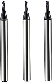 Fraise CNC à bout sphérique R0.5mm - Outil de fraise en spirale en carbure de micro-grain pour acier trempé/pré-durci, acier inoxydable, acier allié, fonte - 2 flûtes, HRC 63