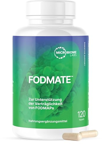 Microbiome Labs FODMATE – Digestive Enzymes for Low FODMAP Protocols & Gut Health, High Strength Enzyme Complex for Bloating, Digestion Support with Lactase & Alpha-Galactosidase (120 Vegan Capsules)