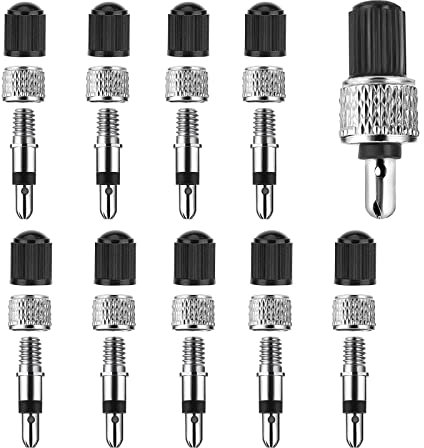 lumcov Fahrradventil Ersatz Set[10 Stück],Deutscher Fahrradventil Fahrrad Einsatz Fahrradventil Adapter,Ventil-Mutter,Ventil-Kappen,für DV/NV/BV Bike Valve