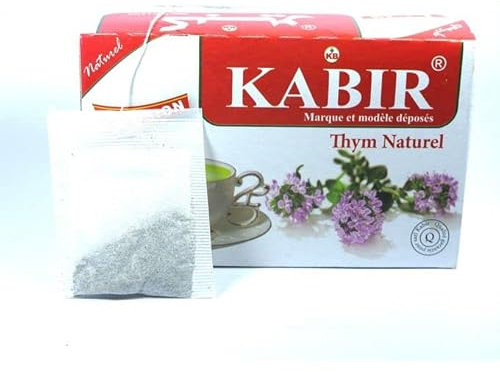 The Kabir infusion de thym puissant et 100% naturel, tisane, antioxydant, digestion, sexualité, tonifiant, saveur miel, boîtes de 12 sachets (24)
