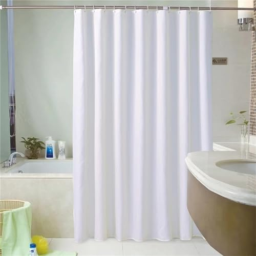 Syiboo Duschvorhang Weiss 120x170cm Duschvorhäng Anti Schimmel,Wasserabweisend Stoff Duschrollo Waschbar,3D Draussen Bad Vorhang Schnell Trocknend,Badewanne Badezimmer Decor Vorhänge