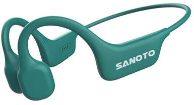 SANOTO Auriculares Conduccion Osea Bluetooth 5.3 Open Ear Auriculare Inalambricos Deportivos Auriculares Oseos IPX7 Impermeables Auriculare para Correr Oficina de Ciclismo y Fitness