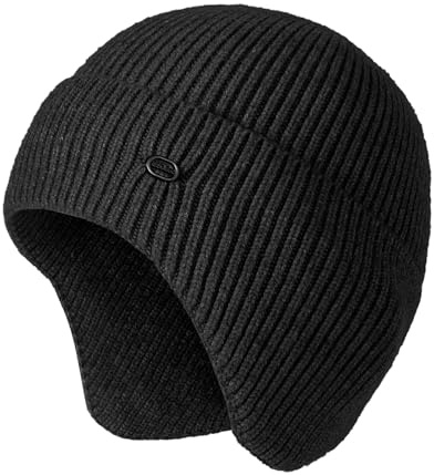 HeyCaps Men's Beanie Hats - Winter Knit Cuffed Hats with Thick Warm Lining Stretchable Knitted Skull Caps for Men Grey