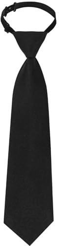 Lufdegim Kinder Krawatte Jungen Mädchen, Kinderkrawatte Einfarbig Einstellbar Schule Satin Krawatte 28cm krawatten für Hochzeit Schuluniform (Schwarz)
