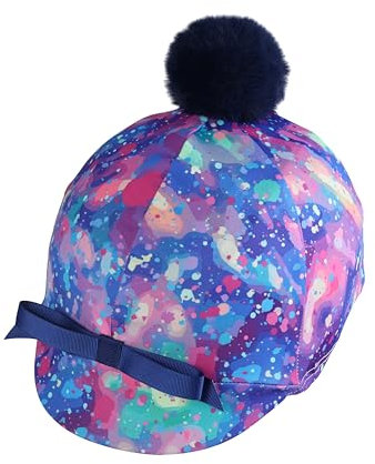 Harrison Howard Equestrian Riding Helmet Cover with Cute Bow Cover ONLY, Helmet NOT Included -Iridescent Paint