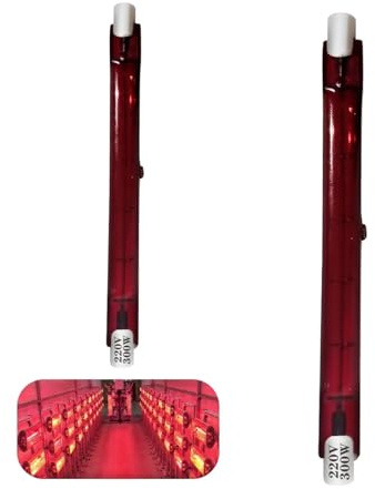 Genérico Lámpara Infrarroja Halógena R7S 118mm 300W Regulable, Bombilla de Calor de Cuarzo Sin Parpadeo, 118mm R7S Bombillas de Calentamiento Rojo, Lámpara Reflectora Incandescente Lineal