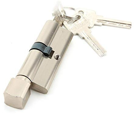 DOBRVVGT Bombin Cerradura Seguridad, Cilindro de Seguridad Cilindro de Bloqueo de Puerta de aleación de aleación de Aluminio de 70 mm con 3 Teclas de Seguridad de Seguridad