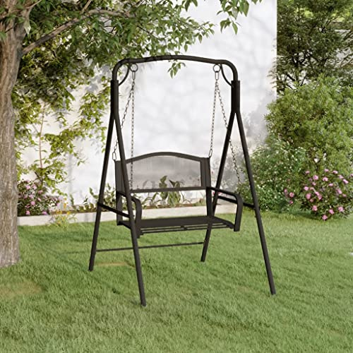 BOWEKAM Möbler, utomhusmöbler, utomhusplatser, utomhusbänkar, gungbänk 124 cm svart stål