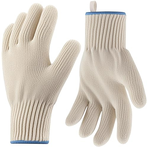 Houbobo Heat Resistant Oven Gloves, Heat Resistant Cooking Oven Gloves with Fingers Grill Glove, Full Hand Protection, Grill Gloves for Outdoor Grill Gloves for Hot Food Handling(Set of 2)