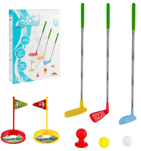 CMANLNYK Kids Golf Clubs Toy Set - Stainless Steel Golf Games Set, Golf Set Gifts Toy Indoor Outdoor for Toddlers Boys Girls Age 3 4 5 6
