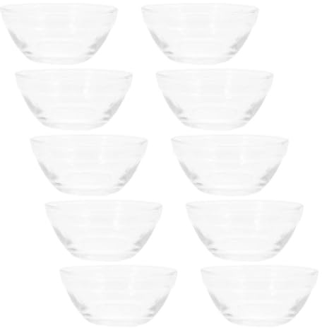MOBUTOFU Set da 10 Ciotoline in Vetro Impilabili, Design Semplice, Ideali per Preparazioni e Presentazioni di Dolci