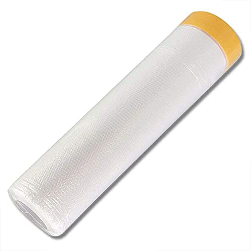 Sinzau Dust Sheet Roll for Furniture: Cover Surface 6.6 × 164 feet Painting Masking Film for House Renovate Spray Painting - for Floor Wall Cabinets Carpet Sofa Car