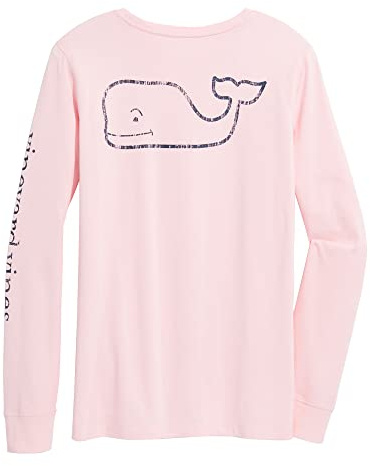 Vineyard Vines Women's Long-Sleeve Vintage Whale Pocket Tee T-Shirt, Flamingo, XXS