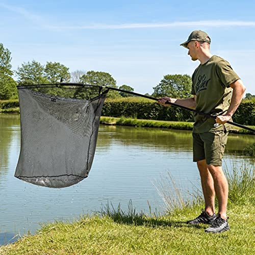 ATLAS Retino Da Pesca 107cm - Pieghevole | A Due Pezzi | Rete Con Manico In Carbonio | Guadino In Due Parti | Accessori Per Carpe | Attrezzatura Per Pescare