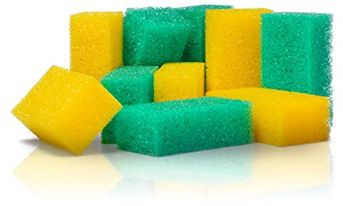 Bio-mex® - 10er Set Spezialschwamm - Zur Verwendung mit Putzstien sowie mit flüssigem Waschmittel - kein Kratzen - große Alveole für maximale Wirksamkeit des Waschmittels - 10 Stück