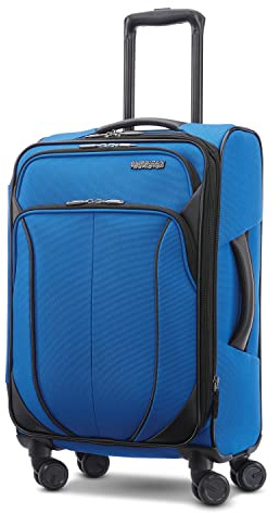 American Tourister 4 KIX 2.0 Expandable Softside Luggage with Spinner Wheels, 20 SPINNER, CLASSIC BLUE