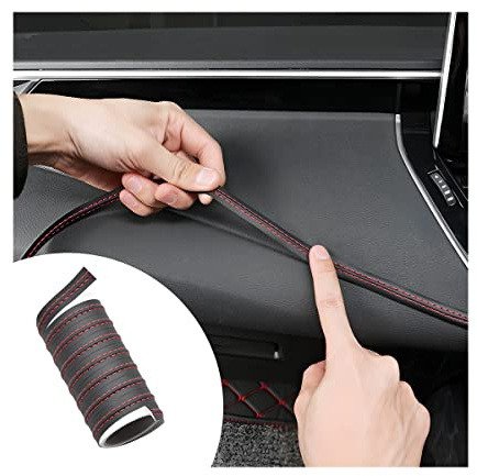 CGEAMDY Striscia Di Decorazione per Interni Auto, Modanatura Interni Auto, Striscia Adesiva Decorativa per Decorazione Interno Auto 2 Metri, Universale Striscia Flessibile Decorativa(Rosso)