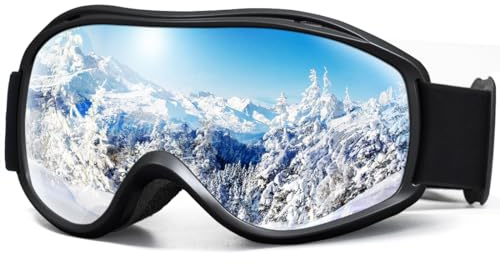 SPOSUNE OTG Ski Goggles Men Women, Over Glasses Anti Fog Snowboard Goggles, UV Protection Snow Goggles for Adult & Youth