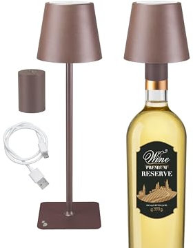 beper P201UTP113 Lampe de table sans fil 2 en 1, lampe de bureau tactile – Lampe LED rechargeable par USB pour intérieur et extérieur, 2W, Corten