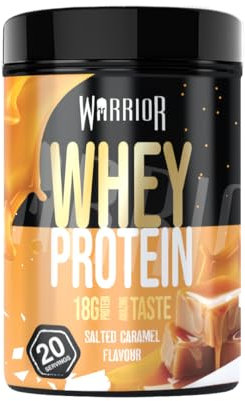 Warrior Whey Protein Powder 500g - Up to 36g* Protein per Shake – Low Sugar - Muscle Growth and Recovery Drink - Amazing Taste - 20 Servings - GMP Certified (Salted Caramel)