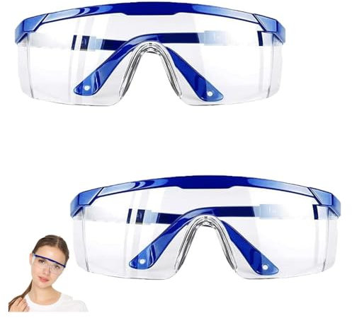 Funngy Lunettes de Protection,2 PCS Lunettes de Protection Superposées Anti-Buée et UV Lunettes Anti-Rayures Lunettes pour Un Usage Quotidien Bricolage Laboratoire Soudage Meulage