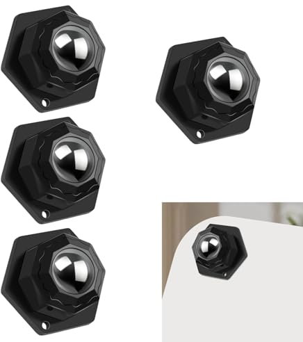 Kzouenzu Ruedas Para Muebles, Ruedas Para Muebles Pesados [4 Piezas], Ruedas Giratorias 360°, Para Pequeños Electrodomésticos De Cocina [Negro]