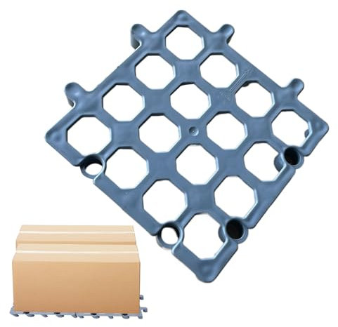 Palet De Suelo Para Almacenamiento,Palet De Suelo Con Almohadilla De Encaje Antideslizante Impermeable | Estructura de Malla Antideslizante con Rejillas Transpirables y Apilables Para Supermercados Só