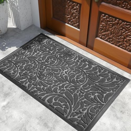 Yimobra Extra Large Door Mat 152 x 91 cm, Waterproof Sturdy Outdoor Mats for Front Door, Heavy Duty Non-Slip Doormat for Garage Patio Entryway Indoor, Easy Clean, Grey