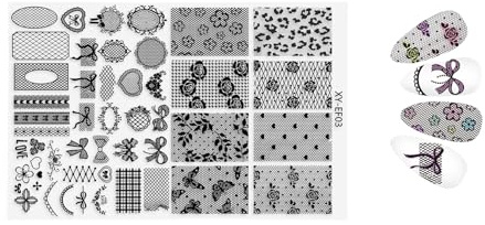 Plaques D'estampage 'ongles Professionnelles Modèles 'art De Pointe Française Florale En Acier Inoxydable Pour Outil Réutilisable De Manucure À Domicile Professional Nail Stamp Plates