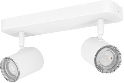 EGLO taklampa Consuma 1, 2-flammig spotbalk, badrumslampa i vitt metall
