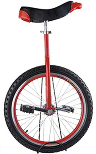 Enhjuling, 24/20/18/16 tums enhjulingar for vuxna, med extra tjocka däck i legering, justerbar sadel(Rosso,18inches)