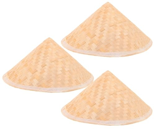 HOODANCOS Lot De 3 Chapeaux Traditionnels En Bambou Pour Enfants À Peindre Pour Performance Et Usage Quotidien