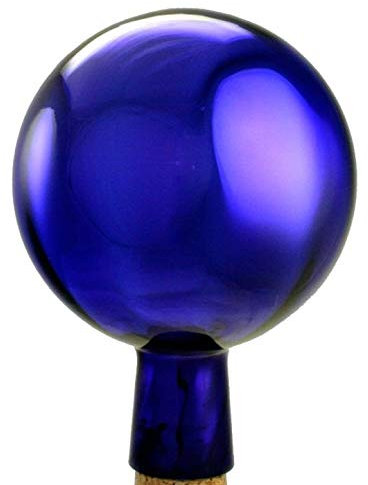 CRISTALICA Rosenkugel Gartenkugel verspiegelt 10cm Blau