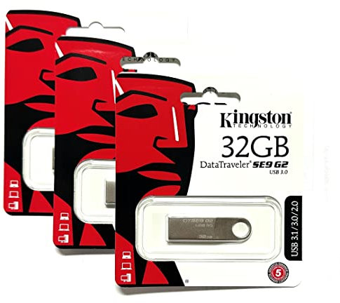 Kingston Kit 3 Metal USB Memory Sticks Digital DataTraveler SE9 32GB USB 2.0 Flash Drive
