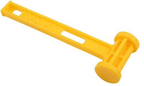 IKAAR Camping Mallet Hammer Tent Peg Puller Extractor Plastic Mallet Hammer Yellow 10.43 oz